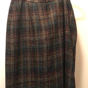 Long Tweed Skirt with Frayed Bottom Size 10